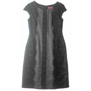 Betsey Johnson Women’s10 Sheath Zip Knee Career Goth Lace Classiccore Whimsy BLK